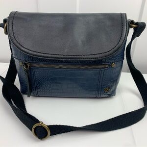 The Sak Katniss Alligator Indigo Leather Flap crossbody purse boho